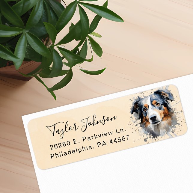 Australian Shepherd Return Address Label (Creator Uploaded)
