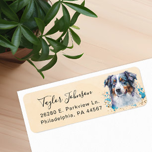Australian Shepherd Return Address Label