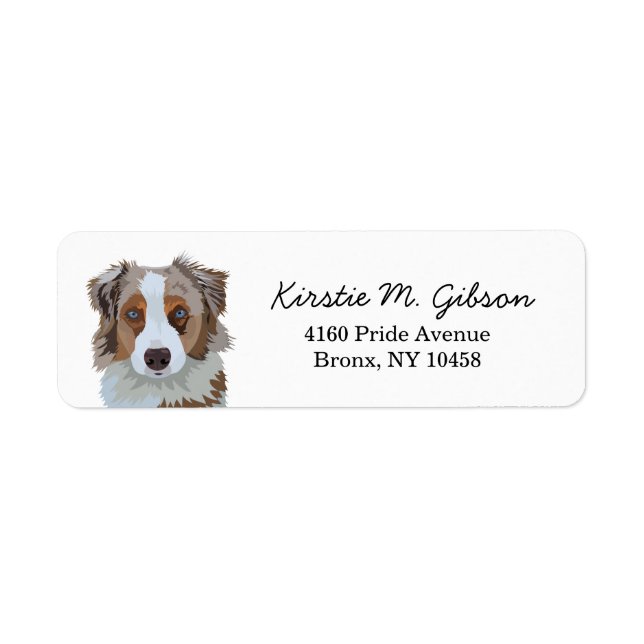 Australian Shepherd Return Address label (Front)