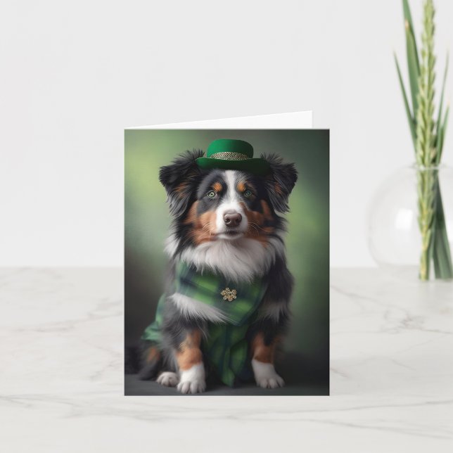 australian shepherd saint patrick card (Front)