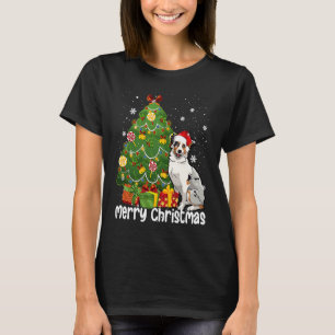 Australian Shepherd Santa Christmas Tree Lights Xm T-Shirt