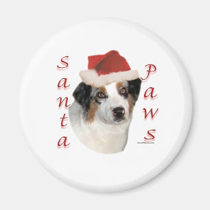 Australian Shepherd Santa Paws Magnet