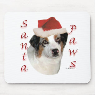Australian Shepherd Santa Paws Mouse Pad