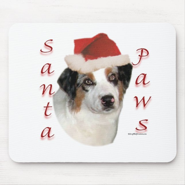 Australian Shepherd Santa Paws Mouse Pad (Front)