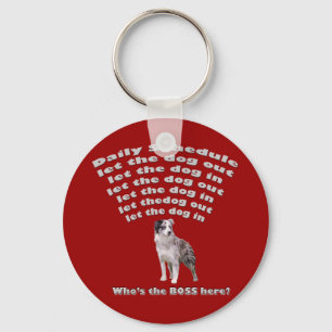 Australian Shepherd Schedule Key Ring