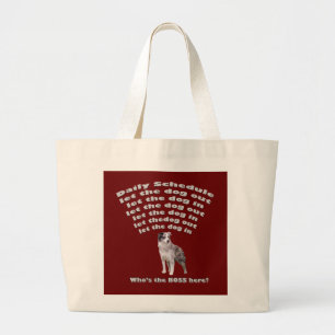 Australian Shepherd Schedule Large Tote Bag