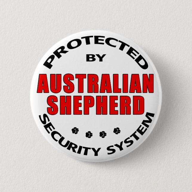 Australian Shepherd Security 6 Cm Round Badge (Front)