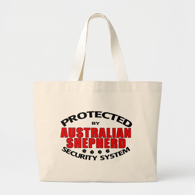 Australian Shepherd Security Large Tote Bag (Front)