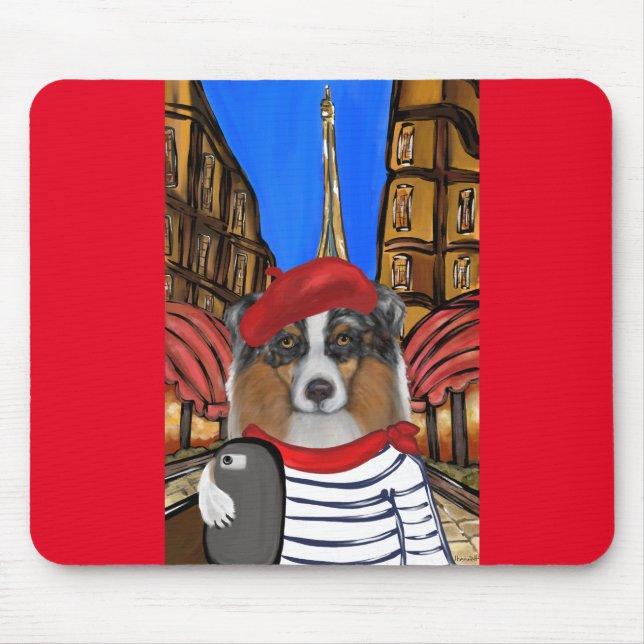 Australian Shepherd selfie Mouse Pad (Front)