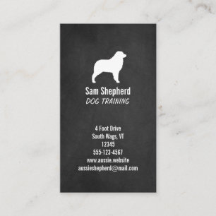 Australian Shepherd Silhouette - Chalkboard Style Business Card
