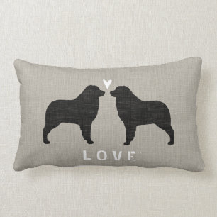 Australian Shepherd Silhouettes Love Lumbar Cushion