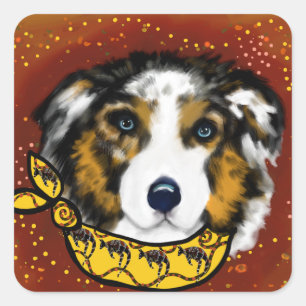AUSTRALIAN SHEPHERD SQUARE STICKER