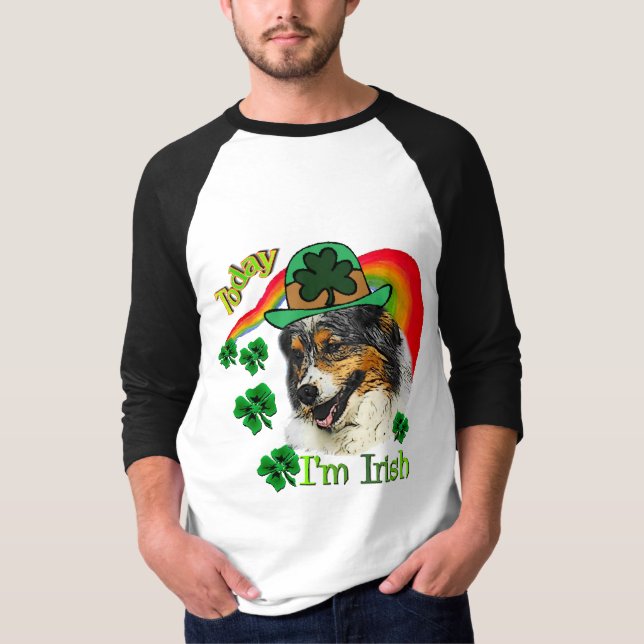 Australian Shepherd St Patricks T-Shirt (Front)