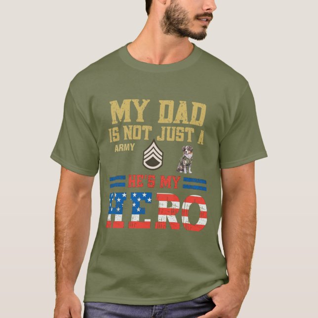 Australian Shepherd Staff Sergeant Dad T-Shirt (Front)