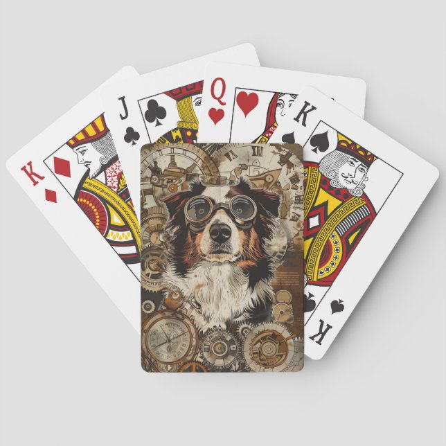 Australian Shepherd Steampunk Playing Cards (Back)