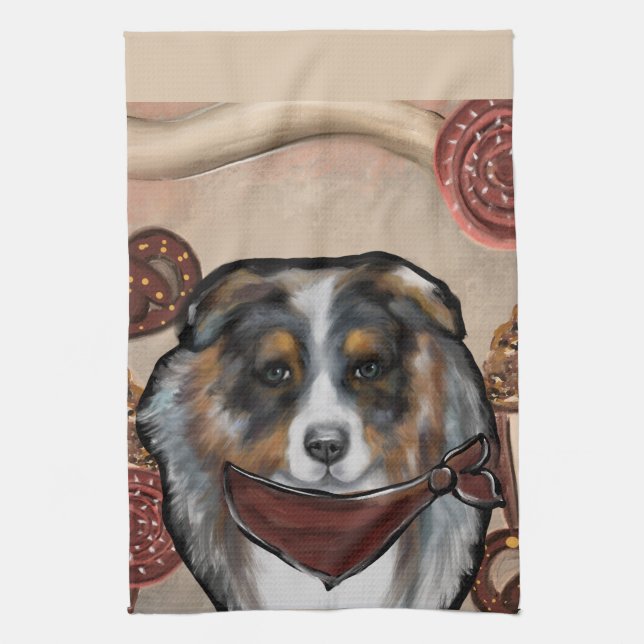  AUSTRALIAN SHEPHERD TEA TOWEL (Vertical)
