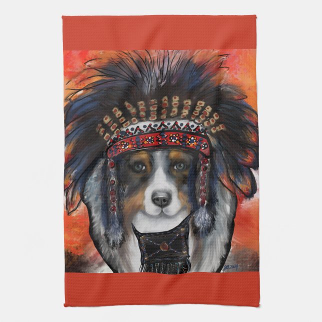 AUSTRALIAN SHEPHERD    TEA TOWEL (Vertical)