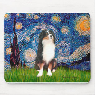 Australian Shepherd (Tri2) - Starry Night Mouse Pad