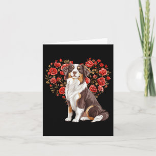 Australian Shepherd Valentines Day Aussie Lover Fl Card