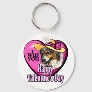 Australian Shepherd Valentines Day Gifts Key Ring