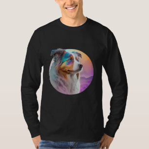 Australian Shepherd Vaporwave Retrowave Aesthetic  T-Shirt