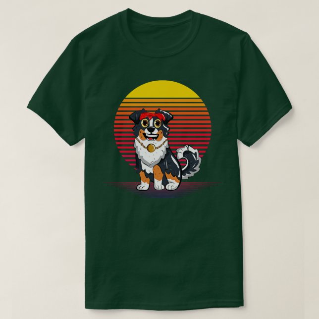 Australian Shepherd Vapour T-Shirt (Design Front)