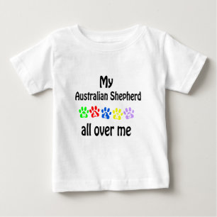Australian Shepherd Walks Design Baby T-Shirt