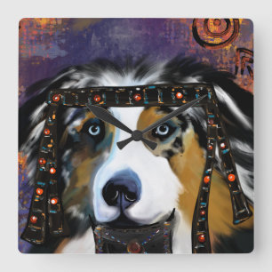 AUSTRALIAN SHEPHERD Watch Square Wall Clock