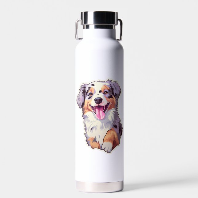 Australian Shepherd    Water Bottle (Front)