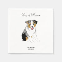 Australian Shepherd Wedding Cocktail Napkins