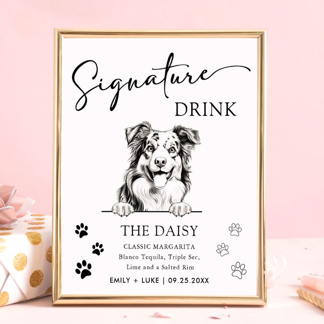 Australian Shepherd Wedding Signature Drink Sign (Creator Uploaded)