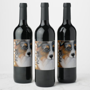 AUSTRALIAN SHEPHERD WINE LABEL