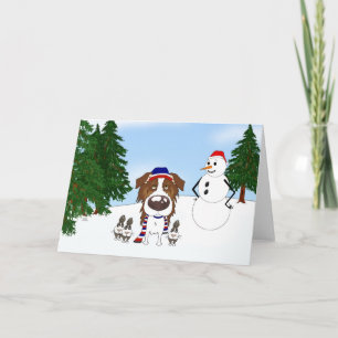 Australian Shepherd Winter Scene Holiday Card