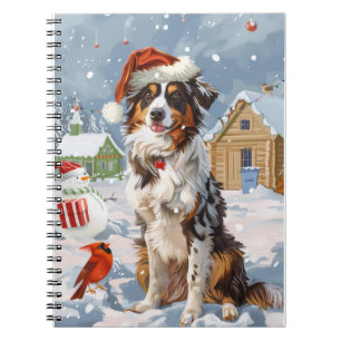 Australian Shepherd Winter Wonderland Christmas Notebook
