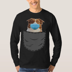 Australian Shepherd with mask in the breast pocket T-Shirt