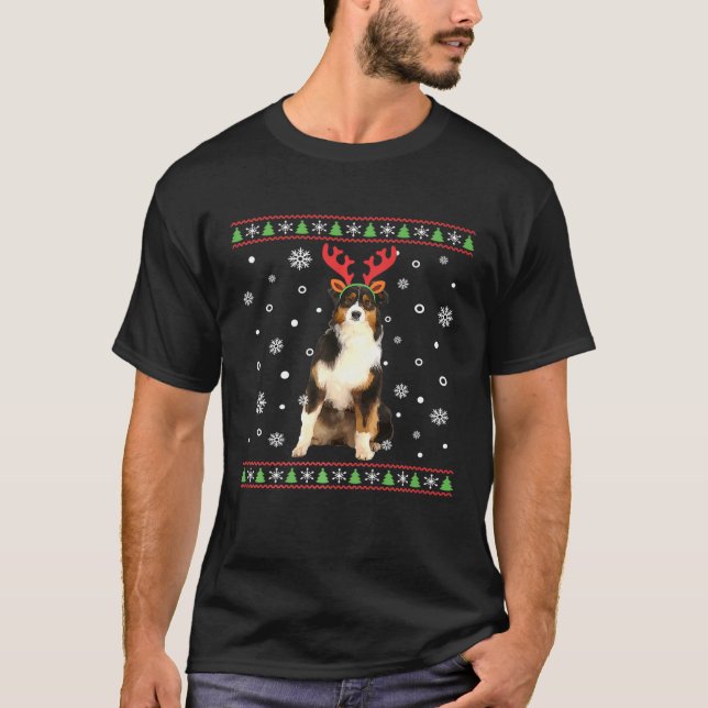 Australian Shepherd Xmas Ugly Christmas Sweater St (Front)