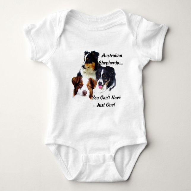 Australian shepherds baby bodysuit (Front)