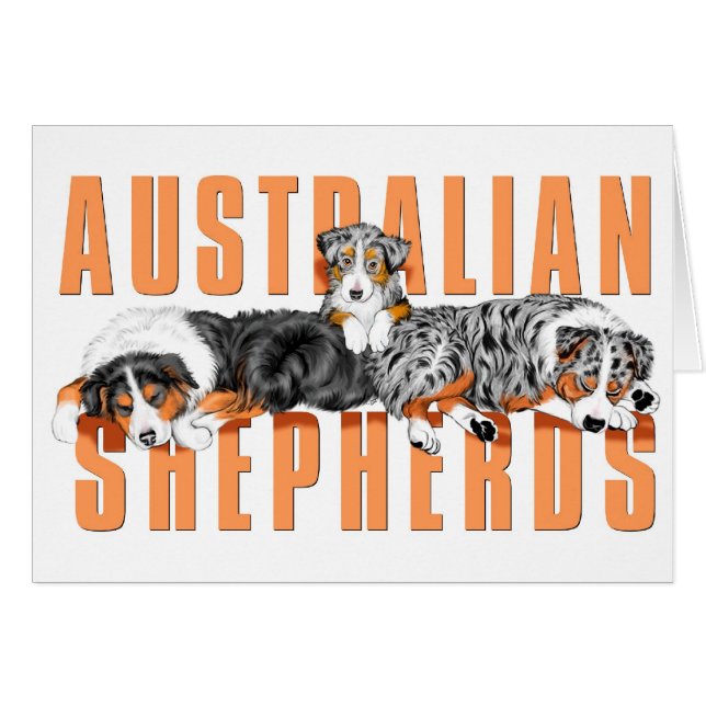 Australian Shepherds Card (Front Horizontal)