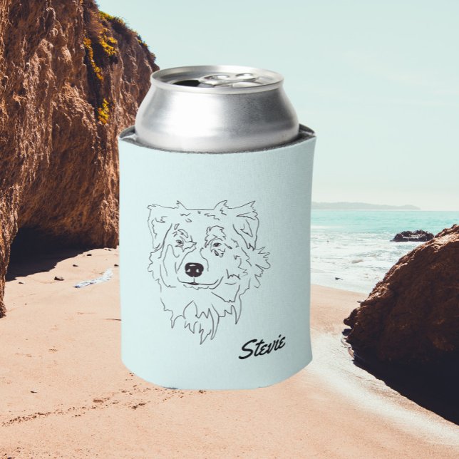Australian Shepherds dog drawing Can Cooler (Creator Uploaded)