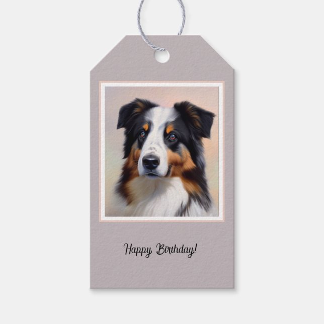 Australian Shepherd's head Gift Tags (Front)