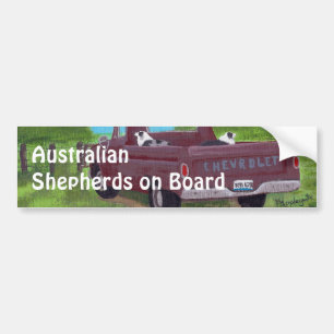 Australian Shepherds on Board Bumper Sticker