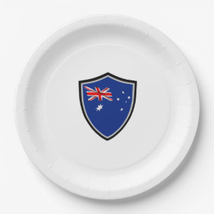 Australian shield flag paper plate