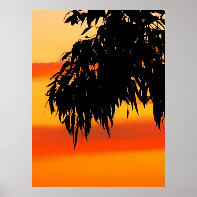 Australian Silhouette Sunset Sky Print (Front)