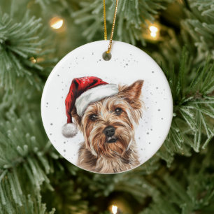 Australian Silky Dog Christmas Personalized Ceramic Tree Decoration