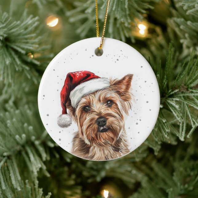 Australian Silky Dog Christmas Personalized Ceramic Tree Decoration (Tree)