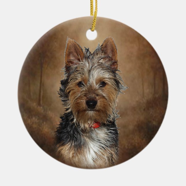 Australian Silky Terrier Ceramic Tree Decoration (Front)