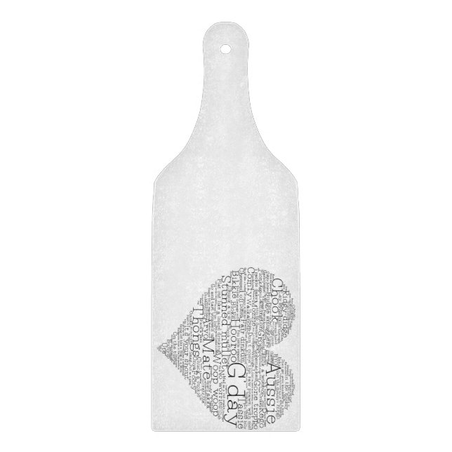 Australian slang heart cutting board (Front)