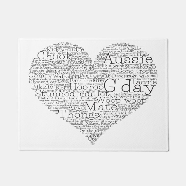Australian slang heart doormat (Front)
