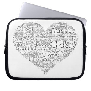 Australian slang heart laptop sleeve