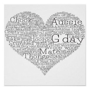 Australian slang heart poster